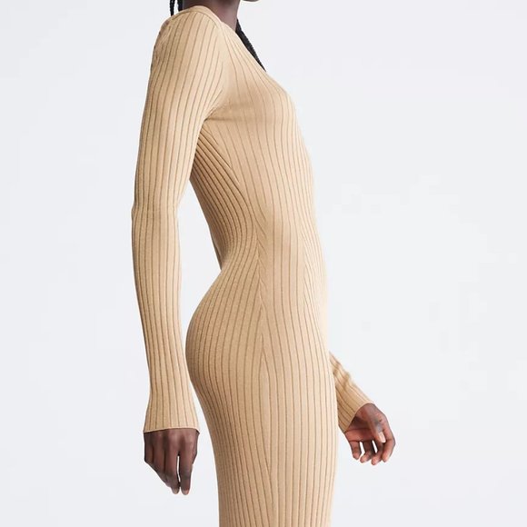 CK Ribbed Midi Sweater Dress - Picture 4 of 5